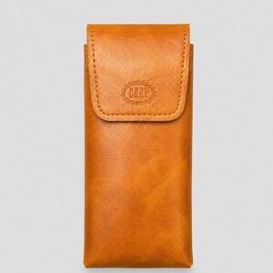 Crap Eyewear Vegan Leather Sunglasses Case Tan Brown Magnetic Flap‎ Closure